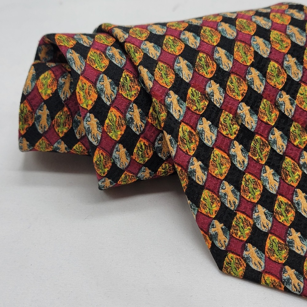 J. Garcia 100% Silk Neck Tie Collectors Edition‎ Stonehenge Ltd.  Burgundy Black